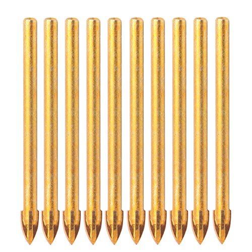 10 Stück 6 mm Speerkopf Wolframkarbid-Bohrer-Bit-Set, Kreuz-Speerkopf, Sechskantschaft für Glas, Fliesen, Spiegel, Keramik, Porzellan, Marmor 10 Stück 6 mm Speerkopf Wolframkarbid-Bohrer-Bit-Set, Kreuz-Speerkopf, Sechskantschaft für Glas, Fliesen, Spiegel, Keramik, Porzellan, Marmor von SEIWEI