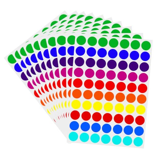 19mm Punktaufkleber in 10 Farben, Farbige Klebepunkte Runde Aufkleber Etiketten, Markierungspunkte Selbstklebende für Kalender Scrapbook Büro Büro, 70stk * 40 blatt 19mm Punktaufkleber in 10 Farben, Farbige Klebepunkte Runde Aufkleber Etiketten, Markierungspunkte Selbstklebende für Kalender Scrapbook Büro Büro, 70stk * 40 blatt von SEIWEI