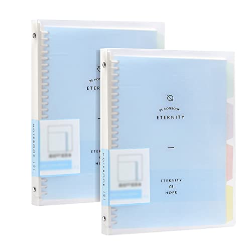 2 Stück A5 Spiral Dotted Notizbuch, PP Loseblatt Notebook Transluzenter mit Vierfarbigem Indexetikett 2 Stück A5 Spiral Dotted Notizbuch, PP Loseblatt Notebook Transluzenter mit Vierfarbigem Indexetikett von SEIWEI