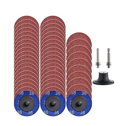 2 zoll Schleifscheiben Pad Kit und 1/4 zoll Scheibenpads, Schnellwechselscheiben Schleifwerkzeug (Grit 36) von SEIWEI