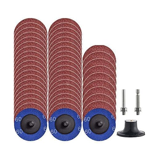 2 zoll Schleifscheiben Pad Kit und 1/4 zoll Scheibenpads, Schnellwechselscheiben Schleifwerkzeug (Grit 60) von SEIWEI