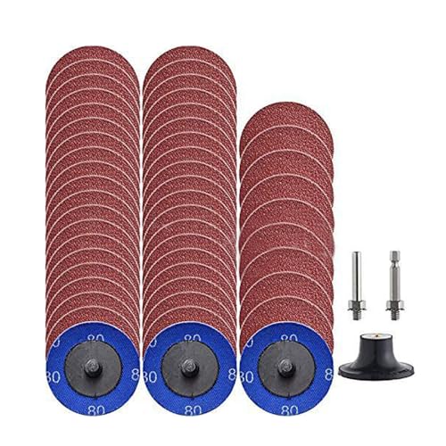 2 zoll Schleifscheiben Pad Kit und 1/4 zoll Scheibenpads, Schnellwechselscheiben Schleifwerkzeug (Grit 80) von SEIWEI