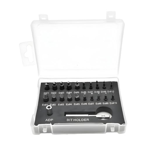 22-teiliges Beschädigter Schraubenausdreher-Set Profi-Linksausdreher, HSS Abbrochschrauben Entferner Extraktor Kit mit für beschädigte Befestigungselemente (mit Standard-Verlängerung) von SEIWEI