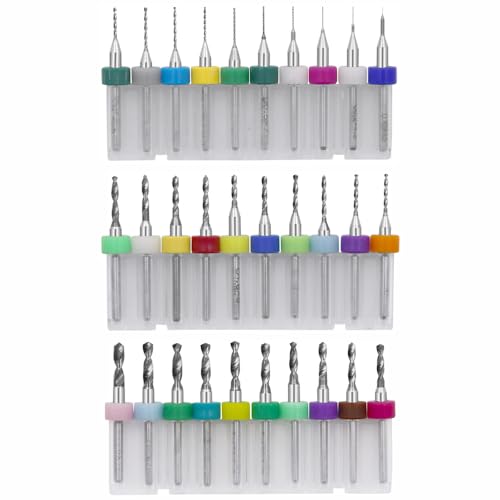30 Stück PCB Micro Spiralbohrer Set 0.1-3.0mm, Wolframstahl Bohrersatz für Leiterplatten, Bakelit, Bernstein, Bienenwachs, Harz, Glas & CNC Fräsmaschinen 30 Stück PCB Micro Spiralbohrer Set 0.1-3.0mm, Wolframstahl Bohrersatz für Leiterplatten, Bakelit, Bernstein, Bienenwachs, Harz, Glas & CNC Fräsmaschinen von SEIWEI