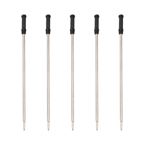 5 Stück Kugelschreiber Minen aus Metall, 11,6 cm Länge, 1,0 mm Kugelschreiberminen Schwarz, Mittlere Spitze von SEIWEI