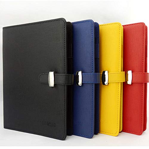 A6 Rot Pu-Leder-Tagebuch mit Stiftschlitz und Kartenfächern, 6 Ringbüchern, austauschbarem Business-Notizblock für das Büro, die Schule von SEIWEI