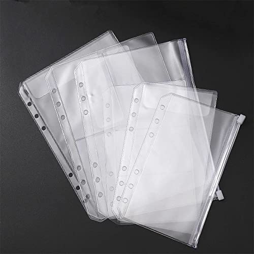 Bindertaschen, Kartentasche (B5/9 Löcher), Geldumschläge für Budgeting, transparente Reißverschluss-Ordner, lose Blätter, Taschen für 6-Ring-Budget-Binder, wasserdichte PVC-Dokumententasche von SEIWEI