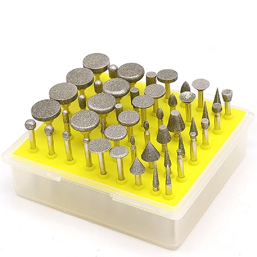 Diamant Schleifstifte Fräser Set - 50 stk Diamantfräser Frässtifte, 1/8 Zoll Rotationswerkzeug Zubehör für Glas Edelstein Metall Schleifen, #120 Diamant Schleifstifte Fräser Set - 50 stk Diamantfräser Frässtifte, 1/8 Zoll Rotationswerkzeug Zubehör für Glas Edelstein Metall Schleifen, #120 von SEIWEI