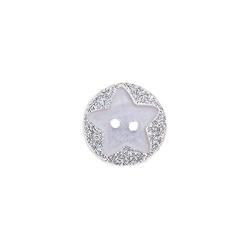 Glitzer-Knopf-Set, 2 Löcher, Kunstharz, zum Basteln, Nähen, Ersatz, Stricken, Baby- und Kinderstrickjacken, handgefertigt, fünfzackiger Stern, 15 mm, 100 Stück Glitzer-Knopf-Set, 2 Löcher, Kunstharz, zum Basteln, Nähen, Ersatz, Stricken, Baby- und Kinderstrickjacken, handgefertigt, fünfzackiger Stern, 15 mm, 100 Stück von SEIWEI