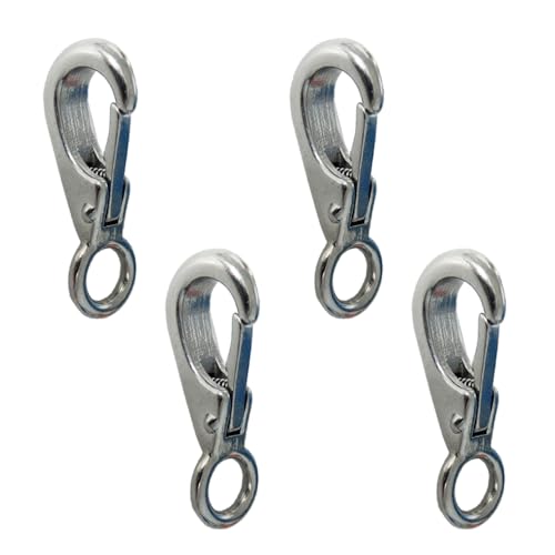 Karabiner Verschluss aus Edelstahl, Karabinerhaken Federschnalle Lanyard Clips, Hundeleinen Kletterseil Schlüsselkette Verschlüsse, 4er Pack Karabiner Verschluss aus Edelstahl, Karabinerhaken Federschnalle Lanyard Clips, Hundeleinen Kletterseil Schlüsselkette Verschlüsse, 4er Pack von SEIWEI