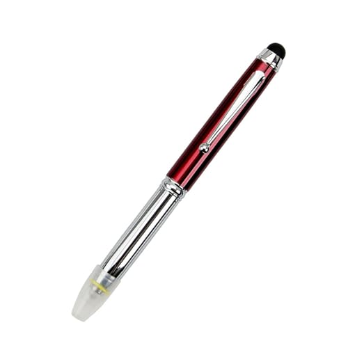 LED-Kugelschreiber 3 in 1 Stift/Stylus/LED-Licht, 1Stück Technische Leuchtkugelschreiber für Nachtschreiben, Betriebene Tintenstifte mit Nachfüller und Batterien für Nachtschreiben (Rot) von SEIWEI