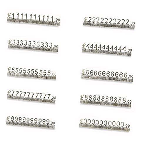 Mini-Würfel-Preisschild, 10 Sets Preisanzeigewürfel, verstellbares 3D-Metall-Preiswürfel-Set für Schmuck, Uhren, Ringe, Shop, Preisanzeige, Silber/GBP von SEIWEI