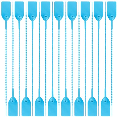 Plomben aus Kunststoff, Blau Kabelbinder Tag Sicherheitsplomben für Beschriftung Logistik Transport Tags, 100er Pack von SEIWEI