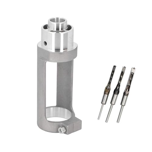Quadratisches Loch Bohrer Adapter mit 3 Stück Bohrern, Aluminiumlegierung Hohlmeißel Mortise Bohrer Werkzeug für Holzbearbeitung, Möbel Quadratisches Loch Bohrer Adapter mit 3 Stück Bohrern, Aluminiumlegierung Hohlmeißel Mortise Bohrer Werkzeug für Holzbearbeitung, Möbel von SEIWEI