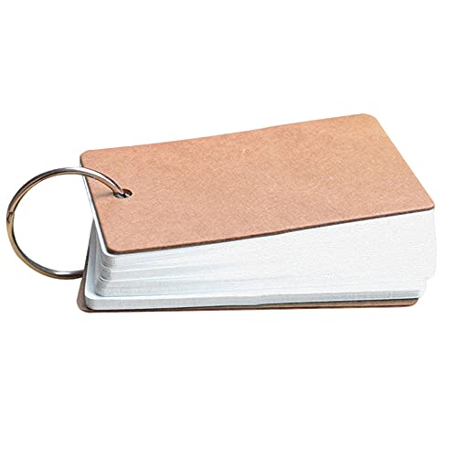Revision Study Cards, Mini Index Cards, Blank Flash Cards with Binder Ring, Memo Scratch Pads Bookmark DIY Greeting Card, 9cm x 5.5cm, 50 Sheets/Pack - White von SEIWEI