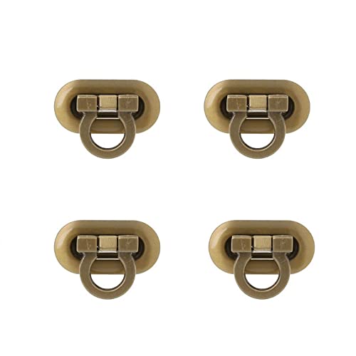SEIWEI 4 Stück Drehverschluss, Metall-Taschenverschluss, Geldbörsenverschluss, Drehverschluss für Taschenherstellung, DIY-Lederhandwerk, Handtasche (Bronze) von SEIWEI