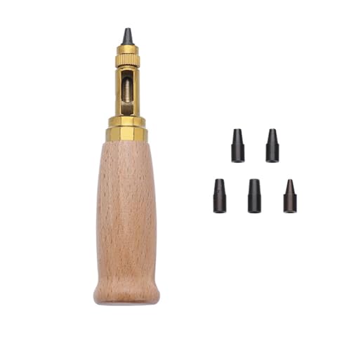 Verstellbarer Locher mit Schraube, Präzises Langlebiges Locherwerkzeug mit Holzgriff, 1,5mm, 2mm, 2,5mm, 3mm, 3,5mm, 4mm zum Nähen von Lederwerkzeugen, Holzstamm Verstellbarer Locher mit Schraube, Präzises Langlebiges Locherwerkzeug mit Holzgriff, 1,5mm, 2mm, 2,5mm, 3mm, 3,5mm, 4mm zum Nähen von Lederwerkzeugen, Holzstamm von SEIWEI