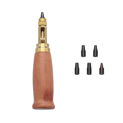 Verstellbarer Locher mit Schraube, Präzises Langlebiges Locherwerkzeug mit Holzgriff, 1,5mm, 2mm, 2,5mm, 3mm, 3,5mm, 4mm zum Nähen von Lederwerkzeugen, Rotbraun Verstellbarer Locher mit Schraube, Präzises Langlebiges Locherwerkzeug mit Holzgriff, 1,5mm, 2mm, 2,5mm, 3mm, 3,5mm, 4mm zum Nähen von Lederwerkzeugen, Rotbraun von SEIWEI