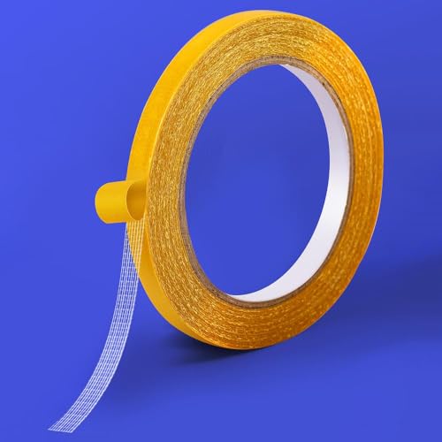 Doppelseitiges Gewebeband | 1cmx20m | Doppelseitiges Teppichklebeband für Flächenteppiche | Klebeband für Bodenbeläge, Treppenstufen und Mehr | Hohe Haftkraft, Einfaches Entfernen ohne Rückstände von SEIYOGDS