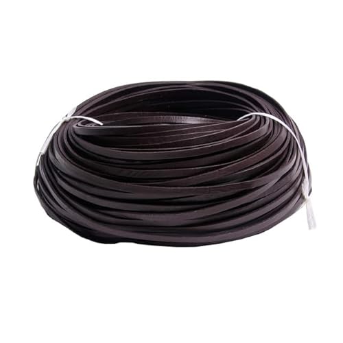 5 Meter flache Echtlederschnur, Durchmesser 3 mm, Schwarz / Braun, Lederschnur, DIY, Armband, Halskette, Schmuckherstellung von SELCOA