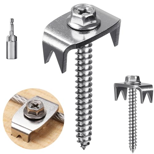 SELEWARE 50PCS Edelstahl Staketenzaun krampen Zaunnägel für Weichholz, wiederverwendbare Zaunnägel für Doppelstabmattenzaun und Flechtzäune, Zaunverschlüsse mit Drahtfixierung SELEWARE 50PCS Edelstahl Staketenzaun krampen Zaunnägel für Weichholz, wiederverwendbare Zaunnägel für Doppelstabmattenzaun und Flechtzäune, Zaunverschlüsse mit Drahtfixierung von SELEWARE