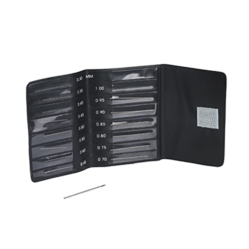 Mini-Bohrer-Satz HSS, 15-teilig, für Präzisionsbohrungen (0,30 bis 1,00 mm, Schwarz) von SELVA