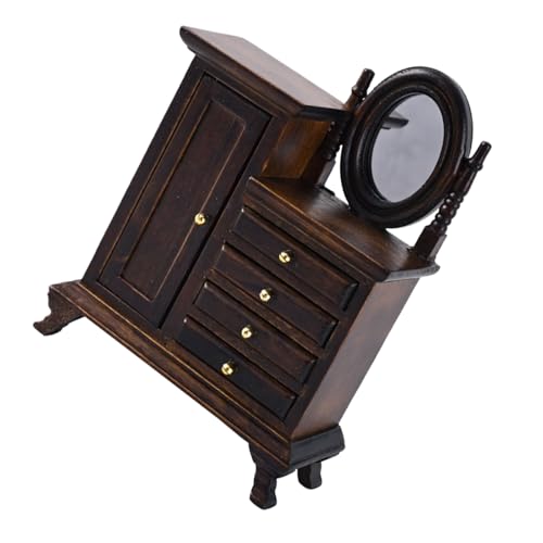 1:16 Skala Doll House Kommode Schrank Und Vintage Eitelkeitstisch Holz Miniaturmöbel Für Realistische Schlafzimmer Setups Sammlerminiaturpuppenhausmöbel von SELVFZ