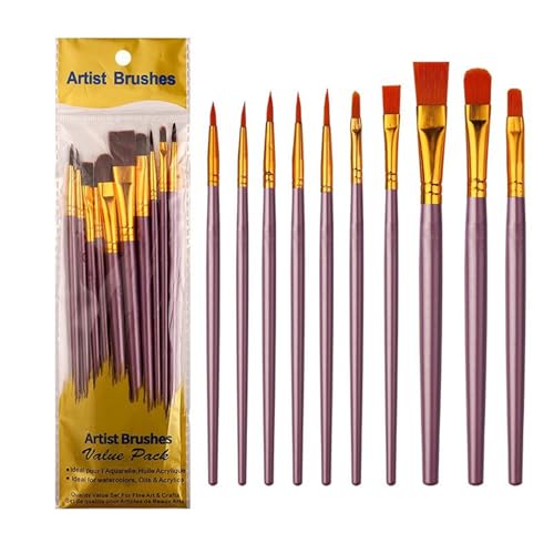 10 PCs Acrylfarben Pinsel Set Malerei von SELVFZ