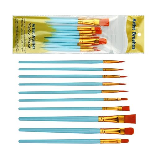 10 PCs Acrylfarben Pinsel Set Malerei von SELVFZ