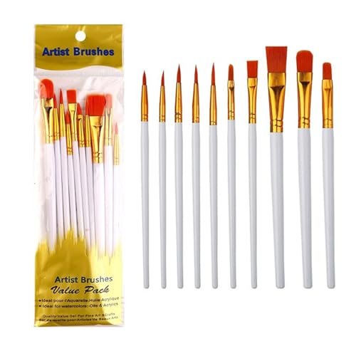 10 PCs Acrylfarben Pinsel Set Malerei von SELVFZ