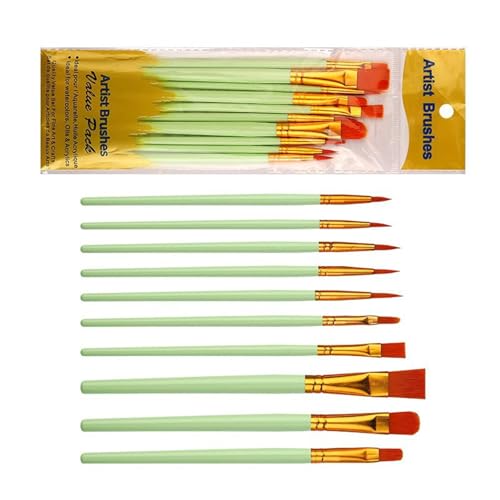 10 PCs Acrylfarben Pinsel Set Malerei von SELVFZ