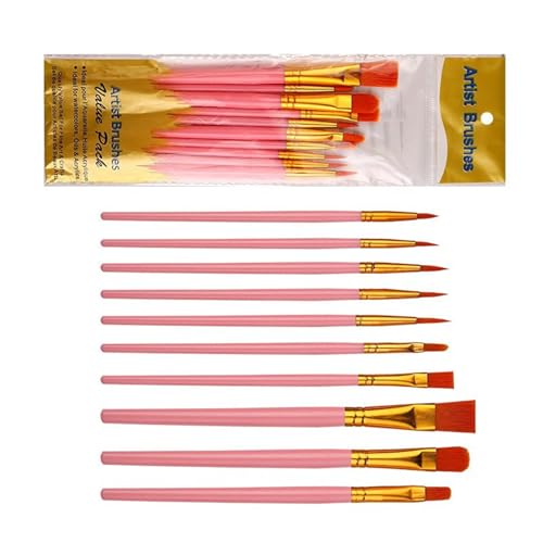 10 PCs Acrylfarben Pinsel Set Malerei von SELVFZ