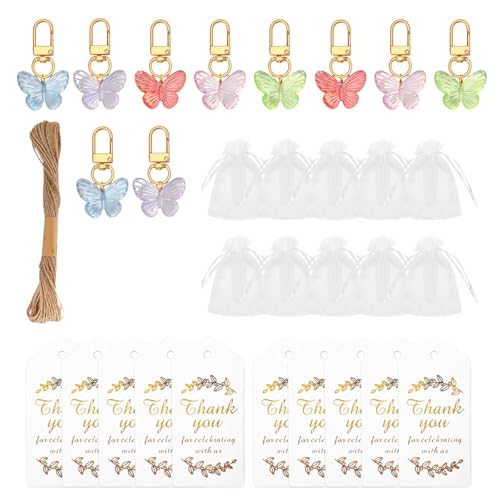 10 PCs Schlüsselinhaber Schmetterling Schlüsselbund Cartoon Keyrings Bag Charm Kreativer Handtasche Charme Für Kinder Schmetterling Schlüsselbund Stylish Bag Cartoon Tierschlüsselring Für Kinder von SELVFZ