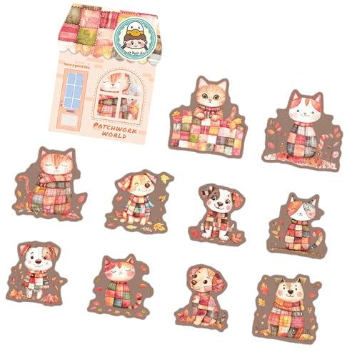 10pcs Dekorative Szenenaufkleber Haustier Aufkleber Ästhetisches Sammelalbum Für Notebook Journal Planer Wasserflasche Laptop Kulturelle Inspiration von SELVFZ