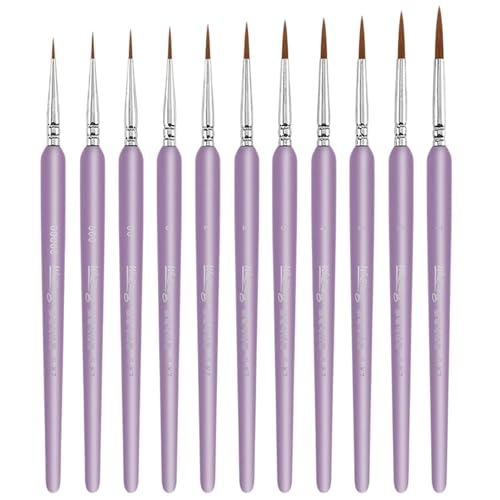 11 Pieces Detail Pinsel Set Für Kunstmalerei Miniaturbürsten Für Acryl Aquarell Gouache Öl Und Gesichtsmalerei Feine Linienmarkierungen von SELVFZ