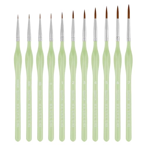 11 Pieces Detail Pinsel Set Für Kunstmalerei Miniaturbürsten Für Acryl Aquarell Gouache Öl Und Gesichtsmalerei Feine Linienmarkierungen von SELVFZ