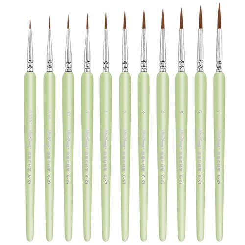 11 Pieces Detail Pinsel Set Für Kunstmalerei Miniaturbürsten Für Acryl Aquarell Gouache Öl Und Gesichtsmalerei Feine Linienmarkierungen von SELVFZ