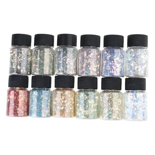 12 Farben Harz Pailletten Face Body Eye Hair Festival Holographische Glitzer Unterschiedliche Form Für Kunsthandwerk von SELVFZ