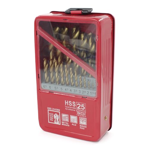 25 Pcs Drehbohrbit Set Hochgeschwindigkeit Stahlbohrer Mit Lagerbox Für Stahlplastik Metallkupfer Aluminium von SELVFZ
