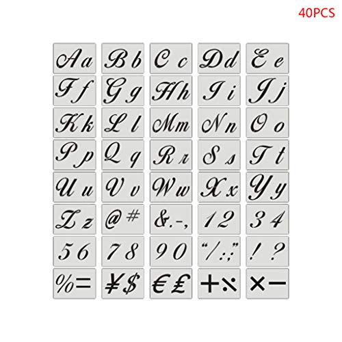 40pcs/Set Letter Schablone Wandmalerei Zeichnung Prägevorlage Canvas Variety Pack von SELVFZ