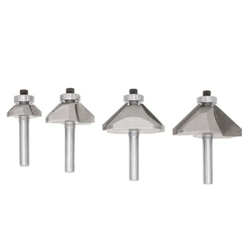 4pcs 45 Grad Schamfer Router Bit Set Lockered Edges Cutter Hexagon Shank Holzprofilerstellung Kante Für Holzbearbeitungsprojekte von SELVFZ