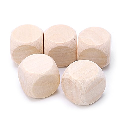 5 Pcs Leere Holzwürfel Unvollendete Quadratblöcke 6 Seiten Holzwürfel Mit Abgerundeten Ecken Für Handwerksprojekte Leere Holzwürfel von SELVFZ