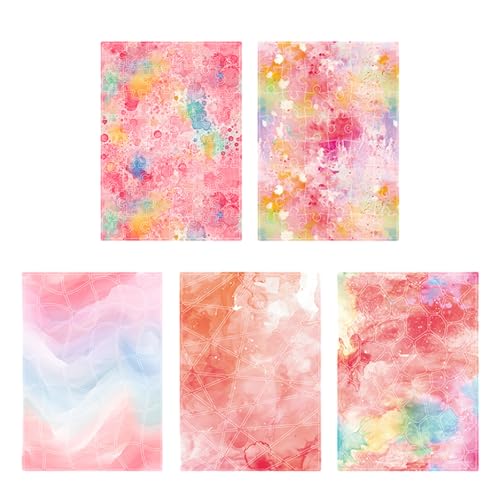 5pcs Ästhetischer Aquarellaufkleber Scrapbooking Decorative Sticker Adhäsive Papier Für Journal Notebook Album Phone Case Repositionierbares Papier von SELVFZ
