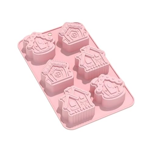 6-Cavity Herz/Haus Silikonform Fondant Form Kuchen Lieferungen Backwerkzeugharzharz Handgefertigtes Soap Schimmelpilze 6-Cavity Herz/Haus Silikonform Fondant Form Kuchen Lieferungen Backwerkzeugharzharz Handgefertigtes Soap Schimmelpilze von SELVFZ