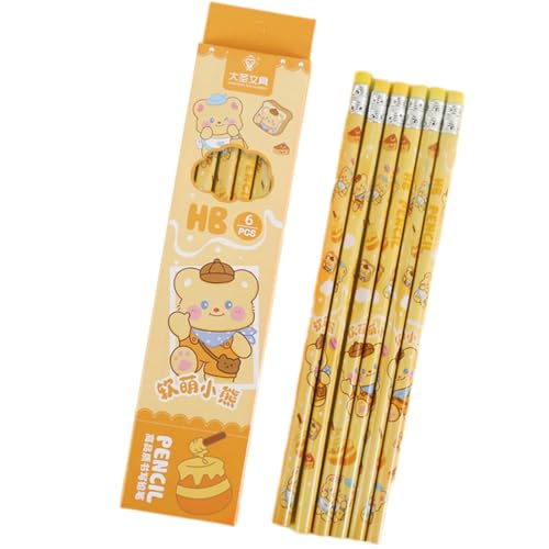 6pcs Cartoon Kinder Bleistift Holz Zeichnen Stifte Skizzieren Für Kinderschule. von SELVFZ