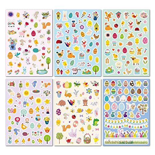 6pcs Ostereihunny Hühner Aufkleber Selbstkleber Abziehbilder Für Art Crafting Greeting Card Scrapbook Tasse Laptop Huhn von SELVFZ