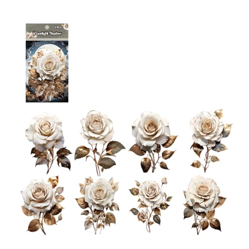 SELVFZ 8 PCs Farbenfrohe Rosenaufkleber Für Journaling Und Kreative Projekte Fenster Stoßstange Laptop Telefonzubehör SELVFZ 8 PCs Farbenfrohe Rosenaufkleber Für Journaling Und Kreative Projekte Fenster Stoßstange Laptop Telefonzubehör von SELVFZ