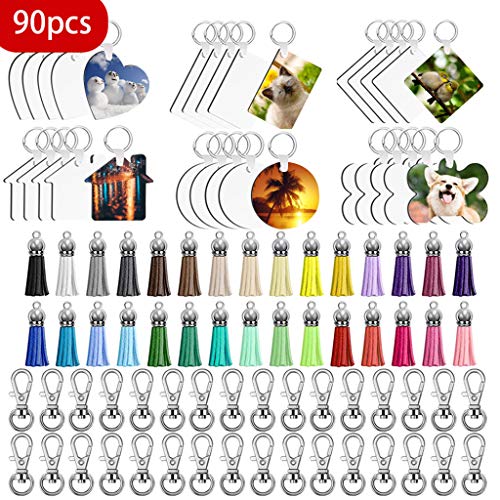 90pcs Für Schlüsselkettenblanks Mit Quasten Set Einschließlich 30 PCs Schlüsselbund 2 Zoll 30 PCs Quasten Und 30 Hummerschlüssel 90pcs Für Schlüsselkettenblanks Mit Quasten Set Einschließlich 30 PCs Schlüsselbund 2 Zoll 30 PCs Quasten Und 30 Hummerschlüssel von SELVFZ
