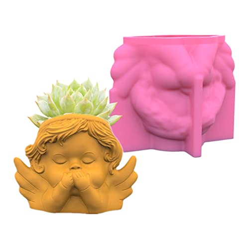 Blumentopf Silikonharzform Epoxidharz Gussform Schimmel Sukkulente Vase Zementform Kerzenhalter Wachsform Engel Aufbewahrungsbehälter Schimmel von SELVFZ