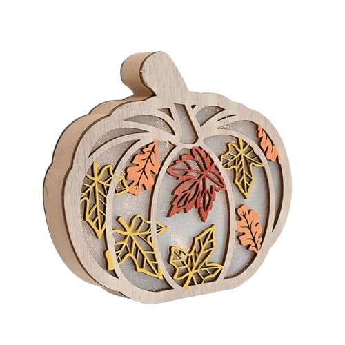 Erntefestivals Holzkürbisblatt Tischschild LED LEGELN LEGELN Home Dekore Für Thanksgiving Holiday Battery Battery Operated LED Ornament von SELVFZ